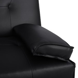 64906 ΚΑΝΑΠΕΣ ΚΡΕΒΑΤΙ BENIN ΜΕ ΜΑΥΡΟ PU 165x76,5x79 εκ ΚΑΙ ΠΤΥΣΣΟΜΕΝΟ ΜΠΡΑΤΣΟ HM3157.01