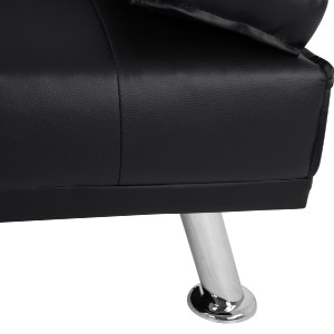 64906 ΚΑΝΑΠΕΣ ΚΡΕΒΑΤΙ BENIN ΜΕ ΜΑΥΡΟ PU 165x76,5x79 εκ ΚΑΙ ΠΤΥΣΣΟΜΕΝΟ ΜΠΡΑΤΣΟ HM3157.01