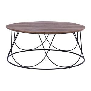 65090 ΤΡΑΠΕΖΑΚΙ ΣΑΛΟΝΙΟΥ ZENA HM8690 MDF TOP ΜΕ ΜΕΤΑΛΛΙΚΟ ΜΑΥΡΟ ΣΚΕΛΕΤΟ Φ90Χ40Υ εκ.