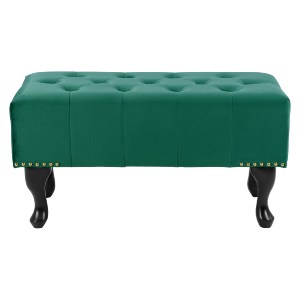65168 ΤΑΜΠΟΥΡΕ T.CHESTERFIELD EMMA HM226.03 ΚΥΠΑΡΙΣΣΙ ΒΕΛΟΥΔΟ-ΜΑΥΡΑ ΠΟΔΙΑ 80x45x40Υεκ