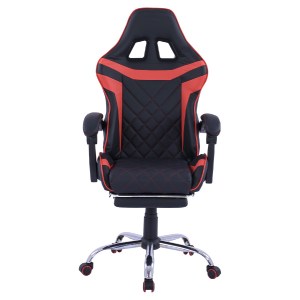 65184 ΠΟΛΥΘΡΟΝΑ GAMING SKYLER ΜΕ ΑΝΑΚΛΙΝΟΜΕΝΗ ΠΛΑΤΗ ΚΑΙ ΥΠΟΠΟΔΙΟ HM1157.01 ΣΕ ΧΡΩΜΑ ΜΑΥΡΟ-ΚΟΚΚΙΝΟ