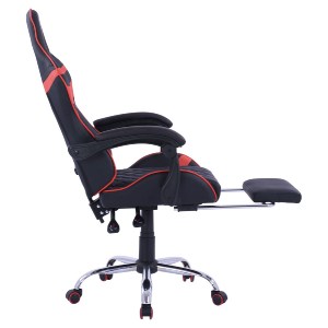 65184 ΠΟΛΥΘΡΟΝΑ GAMING SKYLER ΜΕ ΑΝΑΚΛΙΝΟΜΕΝΗ ΠΛΑΤΗ ΚΑΙ ΥΠΟΠΟΔΙΟ HM1157.01 ΣΕ ΧΡΩΜΑ ΜΑΥΡΟ-ΚΟΚΚΙΝΟ