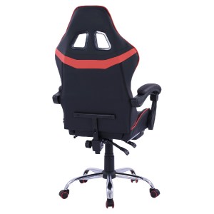 65184 ΠΟΛΥΘΡΟΝΑ GAMING SKYLER ΜΕ ΑΝΑΚΛΙΝΟΜΕΝΗ ΠΛΑΤΗ ΚΑΙ ΥΠΟΠΟΔΙΟ HM1157.01 ΣΕ ΧΡΩΜΑ ΜΑΥΡΟ-ΚΟΚΚΙΝΟ