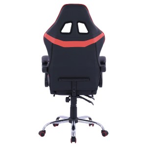 65184 ΠΟΛΥΘΡΟΝΑ GAMING SKYLER ΜΕ ΑΝΑΚΛΙΝΟΜΕΝΗ ΠΛΑΤΗ ΚΑΙ ΥΠΟΠΟΔΙΟ HM1157.01 ΣΕ ΧΡΩΜΑ ΜΑΥΡΟ-ΚΟΚΚΙΝΟ