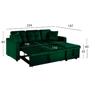 65224 ΚΑΝΑΠΕΣ ΓΩΝΙΑ ΚΡΕΒΑΤΙ WAYNE 224x147x85Υεκ. HM3028.13 ΒΕΛΟΥΔΟ ΚΥΠΑΡΙΣΣΙ