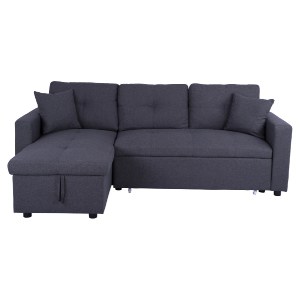 65226 ΚΑΝΑΠΕΣ ΓΩΝΙΑ ΚΡΕΒΑΤΙ WAYNE 224x147x85Υεκ. HM3028.11 ΓΚΡΙ ΥΦΑΣΜΑ