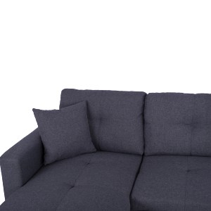 65226 ΚΑΝΑΠΕΣ ΓΩΝΙΑ ΚΡΕΒΑΤΙ WAYNE 224x147x85Υεκ. HM3028.11 ΓΚΡΙ ΥΦΑΣΜΑ