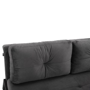 65526 ΚΑΝΑΠΕΣ ΚΡΕΒΑΤΙ ΒΕΛΟΥΔΟ ΓΚΡΙ 2½ ΘΕΣΙΟΣ HM3079.11 151x92x66Υ εκ.