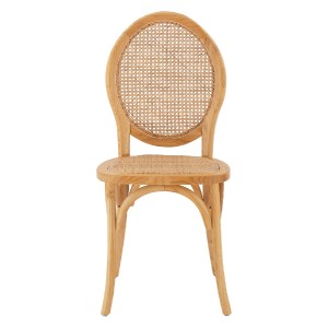 65843 ΚΑΡΕΚΛΑ ΞΥΛΙΝΗ TINSLEY ΜΕ ΟΒΑΛ ΠΛΑΤΗ ΚΑΙ ΠΛΕΞΗ RATTAN ΣΕ ΦΥΣΙΚΗ ΑΠΟΧΡΩΣΗ HM8745.01 45x50x97 εκ.