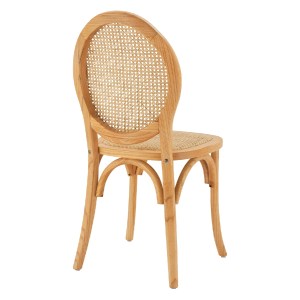 65843 ΚΑΡΕΚΛΑ ΞΥΛΙΝΗ TINSLEY ΜΕ ΟΒΑΛ ΠΛΑΤΗ ΚΑΙ ΠΛΕΞΗ RATTAN ΣΕ ΦΥΣΙΚΗ ΑΠΟΧΡΩΣΗ HM8745.01 45x50x97 εκ.