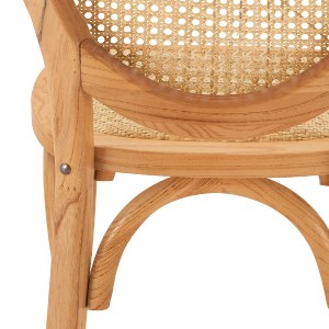 65843 ΚΑΡΕΚΛΑ ΞΥΛΙΝΗ TINSLEY ΜΕ ΟΒΑΛ ΠΛΑΤΗ ΚΑΙ ΠΛΕΞΗ RATTAN ΣΕ ΦΥΣΙΚΗ ΑΠΟΧΡΩΣΗ HM8745.01 45x50x97 εκ.