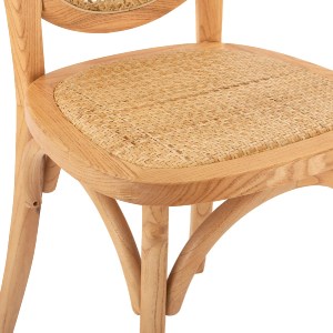 65843 ΚΑΡΕΚΛΑ ΞΥΛΙΝΗ TINSLEY ΜΕ ΟΒΑΛ ΠΛΑΤΗ ΚΑΙ ΠΛΕΞΗ RATTAN ΣΕ ΦΥΣΙΚΗ ΑΠΟΧΡΩΣΗ HM8745.01 45x50x97 εκ.