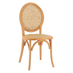 65843 ΚΑΡΕΚΛΑ ΞΥΛΙΝΗ TINSLEY ΜΕ ΟΒΑΛ ΠΛΑΤΗ ΚΑΙ ΠΛΕΞΗ RATTAN ΣΕ ΦΥΣΙΚΗ ΑΠΟΧΡΩΣΗ HM8745.01 45x50x97 εκ.