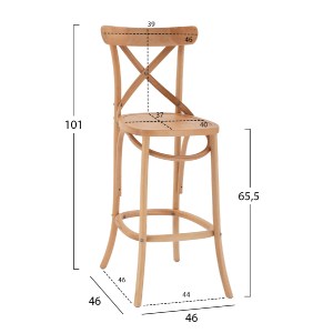 65852 ΣΚΑΜΠΟ ΞΥΛΙΝΟ GIOLIANA HM8750.01 ΑΠΟ ΟΞΙΑ ΦΥΣΙΚΟ ΜΕ PLYWOOD ΚΑΘΙΣΜΑ 46x46x101Υ εκ.