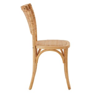 65861 ΚΑΡΕΚΛΑ ΞΥΛΙΝΗ LIBERTY ΜΕ ΠΛΕΞΗ RATTAN ΣΕ ΦΥΣΙΚΗ ΑΠΟΧΡΩΣΗ HM8752.01 49x54x89 εκ.