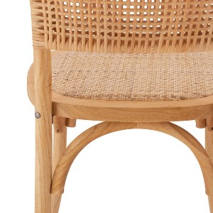 65861 ΚΑΡΕΚΛΑ ΞΥΛΙΝΗ LIBERTY ΜΕ ΠΛΕΞΗ RATTAN ΣΕ ΦΥΣΙΚΗ ΑΠΟΧΡΩΣΗ HM8752.01 49x54x89 εκ.
