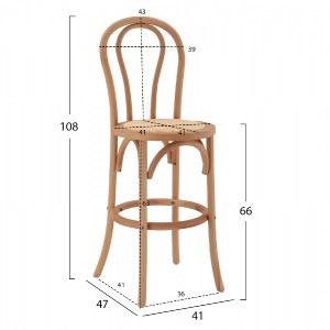 65864 ΣΚΑΜΠΟ ΜΠΑΡ ΞΥΛΙΝΟ ΑΠΟ ΟΞΙΑ DARK HONEY ΜΕ ΨΑΘΑ 41X47X108 HM8749.05