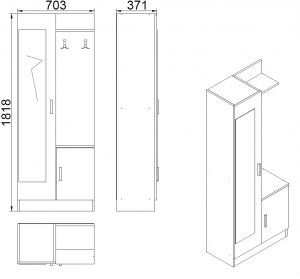 65957 ΕΠΙΠΛΟ ΕΙΣΟΔΟΥ ΜΕ ΚΑΘΡΕΠΤΗ JANICE HM2264 SONAMA ΛΕΥΚΟ 70x37x181 εκ.