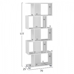 65966 ΒΙΒΛΙΟΘΗΚΗ ΜΕΛΑΜΙΝΗΣ HM2385.04 ΛΕΥΚΗ 70x25x177 εκ.