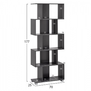 65974 ΒΙΒΛΙΟΘΗΚΗ ΜΕΛΑΜΙΝΗΣ HM2385.10 ΓΚΡΙ 70x25x177Υ εκ.