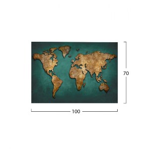 65990 ΠΙΝΑΚΑΣ ΚΑΜΒΑΣ WORLD MAP HM7197.01 100X3X70 εκ.