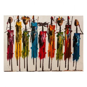 65991 ΠΙΝΑΚΑΣ ΚΑΜΒΑΣ COLORFUL AFRICAN ART HM7197.02 100X3X70 εκ.