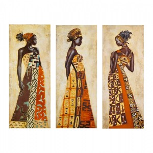 66044 ΠΙΝΑΚΑΣ ΤΡΙΠΤΥΧΟ MDF AFRICAN STYLE WOMEN HM7204.03 60X0,3X50 εκ.