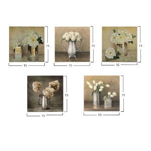 66048 ΠΙΝΑΚΑΣ ΠΕΝΤΑΠΤΥΧΟ MDF ROMANTIC FLOWERS HM7205.02 75X0,3X15 εκ.