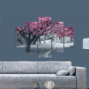 66155 ΠΙΝΑΚΑΣ ΠΕΝΤΑΠΤΥΧΟ MDF BLOOMING TREE 82Χ56 HM7207.04