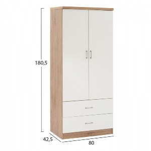 66183 ΝΤΟΥΛΑΠΑ 2ΦΥΛΛΗ ME 2 ΣΥΡΤΑΡΙΑ HM338.06 SONAMA-ΛΕΥΚΗ 80Χ42,5Χ180,5Υ εκ.