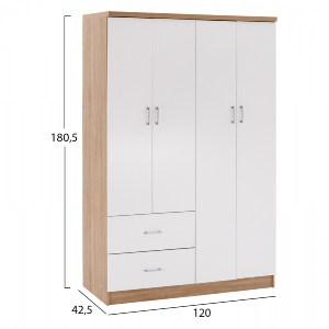 66207 ΝΤΟΥΛΑΠΑ 4ΦΥΛΛΗ ME 2 ΣΥΡΤΑΡΙΑ HM339.06 SONAMA ΛΕΥΚΗ 120Χ42,5Χ180,5 εκ.