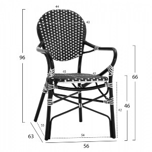 66396 ΠΟΛΥΘΡΟΝΑ ΑΛΟΥΜΙΝΙΟΥ BAMBOO LOOK ΜΕ ΜΑΥΡΟ ΛΕΥΚΟ WICKER HM5793.02 56X63X96Y εκ.