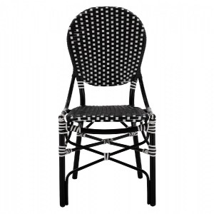 66458 ΚΑΡΕΚΛΑ ΑΛΟΥΜΙΝΙΟΥ BAMBOO LOOK ΜΕ WICKER ΜΑΥΡΟ ΛΕΥΚΟ HM5792.02 46x60x96 εκ.