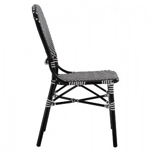 66458 ΚΑΡΕΚΛΑ ΑΛΟΥΜΙΝΙΟΥ BAMBOO LOOK ΜΕ WICKER ΜΑΥΡΟ ΛΕΥΚΟ HM5792.02 46x60x96 εκ.