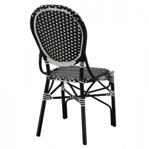 66458 ΚΑΡΕΚΛΑ ΑΛΟΥΜΙΝΙΟΥ BAMBOO LOOK ΜΕ WICKER ΜΑΥΡΟ ΛΕΥΚΟ HM5792.02 46x60x96 εκ.