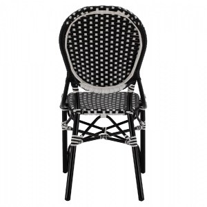 66458 ΚΑΡΕΚΛΑ ΑΛΟΥΜΙΝΙΟΥ BAMBOO LOOK ΜΕ WICKER ΜΑΥΡΟ ΛΕΥΚΟ HM5792.02 46x60x96 εκ.