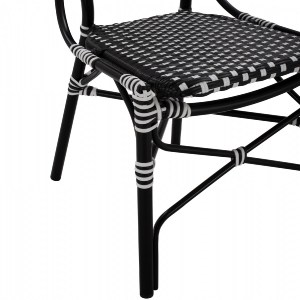 66458 ΚΑΡΕΚΛΑ ΑΛΟΥΜΙΝΙΟΥ BAMBOO LOOK ΜΕ WICKER ΜΑΥΡΟ ΛΕΥΚΟ HM5792.02 46x60x96 εκ.