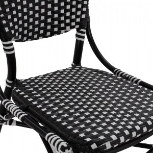 66458 ΚΑΡΕΚΛΑ ΑΛΟΥΜΙΝΙΟΥ BAMBOO LOOK ΜΕ WICKER ΜΑΥΡΟ ΛΕΥΚΟ HM5792.02 46x60x96 εκ.
