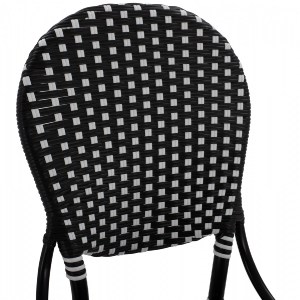 66458 ΚΑΡΕΚΛΑ ΑΛΟΥΜΙΝΙΟΥ BAMBOO LOOK ΜΕ WICKER ΜΑΥΡΟ ΛΕΥΚΟ HM5792.02 46x60x96 εκ.