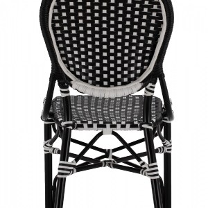 66458 ΚΑΡΕΚΛΑ ΑΛΟΥΜΙΝΙΟΥ BAMBOO LOOK ΜΕ WICKER ΜΑΥΡΟ ΛΕΥΚΟ HM5792.02 46x60x96 εκ.