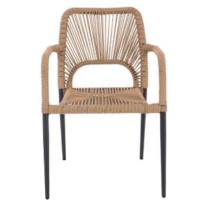 66682 ΠΟΛΥΘΡΟΝΑ ΑΛΟΥΜΙΝΙΟΥ NOJO HM5771.02 ΓΚΡΙ ΜΕ P.E.TWIST RATTAN ΜΠΕΖ 55x63x82Y εκ.
