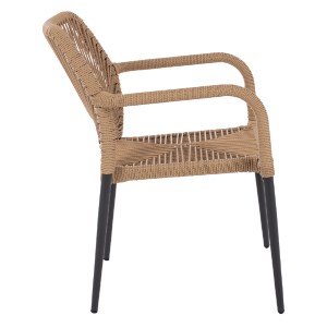 66682 ΠΟΛΥΘΡΟΝΑ ΑΛΟΥΜΙΝΙΟΥ NOJO HM5771.02 ΓΚΡΙ ΜΕ P.E.TWIST RATTAN ΜΠΕΖ 55x63x82Y εκ.