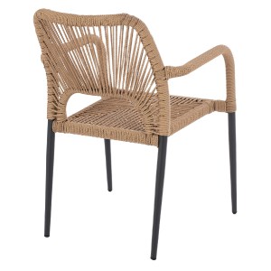 66682 ΠΟΛΥΘΡΟΝΑ ΑΛΟΥΜΙΝΙΟΥ NOJO HM5771.02 ΓΚΡΙ ΜΕ P.E.TWIST RATTAN ΜΠΕΖ 55x63x82Y εκ.