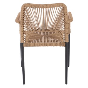 66682 ΠΟΛΥΘΡΟΝΑ ΑΛΟΥΜΙΝΙΟΥ NOJO HM5771.02 ΓΚΡΙ ΜΕ P.E.TWIST RATTAN ΜΠΕΖ 55x63x82Y εκ.