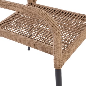 66682 ΠΟΛΥΘΡΟΝΑ ΑΛΟΥΜΙΝΙΟΥ NOJO HM5771.02 ΓΚΡΙ ΜΕ P.E.TWIST RATTAN ΜΠΕΖ 55x63x82Y εκ.