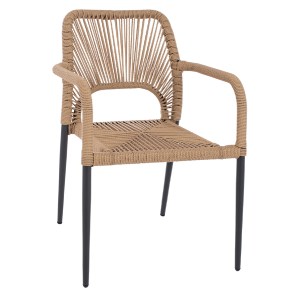 66682 ΠΟΛΥΘΡΟΝΑ ΑΛΟΥΜΙΝΙΟΥ NOJO HM5771.02 ΓΚΡΙ ΜΕ P.E.TWIST RATTAN ΜΠΕΖ 55x63x82Y εκ.