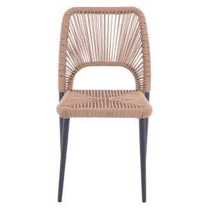 66812 ΚΑΡΕΚΛΑ ΑΛΟΥΜΙΝΙΟΥ ΓΚΡΙ ΜΕ P.E.TWIST RATTAN ΜΠΕΖ HM5770.02 45x63x82Υ εκ.