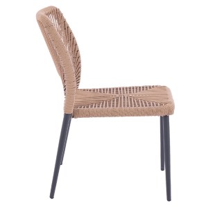 66812 ΚΑΡΕΚΛΑ ΑΛΟΥΜΙΝΙΟΥ ΓΚΡΙ ΜΕ P.E.TWIST RATTAN ΜΠΕΖ HM5770.02 45x63x82Υ εκ.