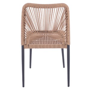 66812 ΚΑΡΕΚΛΑ ΑΛΟΥΜΙΝΙΟΥ ΓΚΡΙ ΜΕ P.E.TWIST RATTAN ΜΠΕΖ HM5770.02 45x63x82Υ εκ.