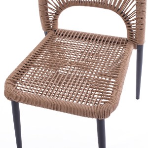 66812 ΚΑΡΕΚΛΑ ΑΛΟΥΜΙΝΙΟΥ ΓΚΡΙ ΜΕ P.E.TWIST RATTAN ΜΠΕΖ HM5770.02 45x63x82Υ εκ.